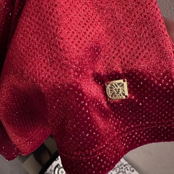 Anne Klein Deep Red Velvet Dress - Picture 4 of 4